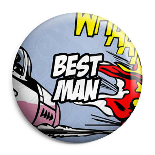 Best Man - Whaam Comic Art Theme Wedding Pin Button Badge