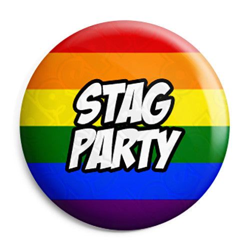 Stag Party - LGBT Gay Wedding Pin Button Badge