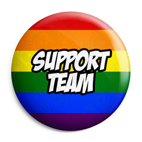 Support Team - LGBT Gay Wedding Pin Button Badge