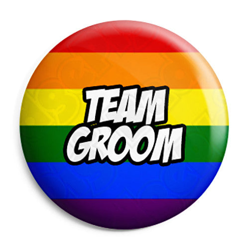Team Groom - LGBT Gay Wedding Pin Button Badge