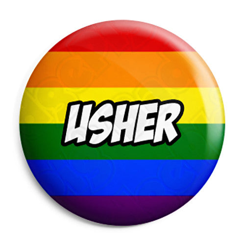 Usher - LGBT Gay Wedding Pin Button Badge