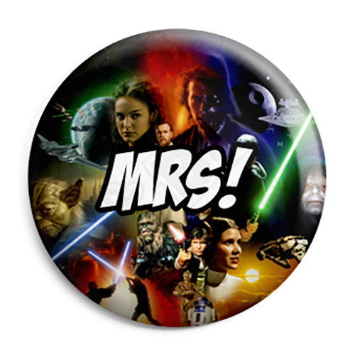 Mrs - Star Wars Film Movie Theme Wedding Pin Button Badge