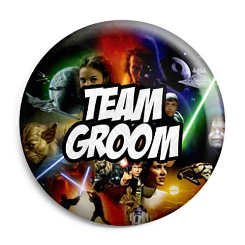 Team Groom - Star Wars Film Movie Theme Wedding Pin Button Badge