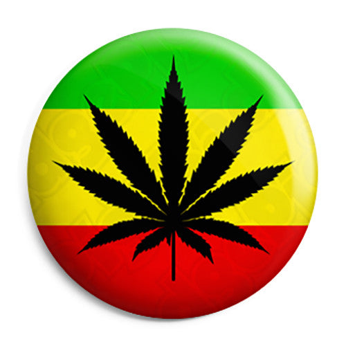 Weed Leaf Rasta Flag - Cannabis Button Badge